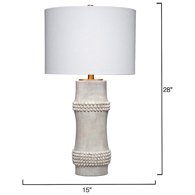 Image 3 Jamie Young Rail Polyresin Table Lamp with Linen Shade, White more views