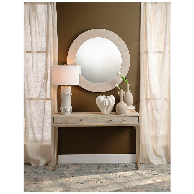 Image 5 Jamie Young Rail Polyresin Table Lamp with Linen Shade, White more views