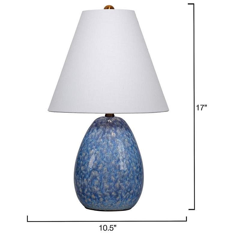 Image 3 Jamie Young Raindrop Ceramic Table Lamp with Linen Shade, Blue more views