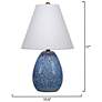 3_Jamie Young Raindrop Ceramic Table Lamp with Linen Shade, Blue more views