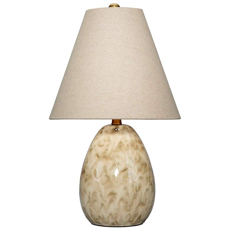 Image 1 Jamie Young Raindrop Ceramic Table Lamp with Linen Shade, Off White