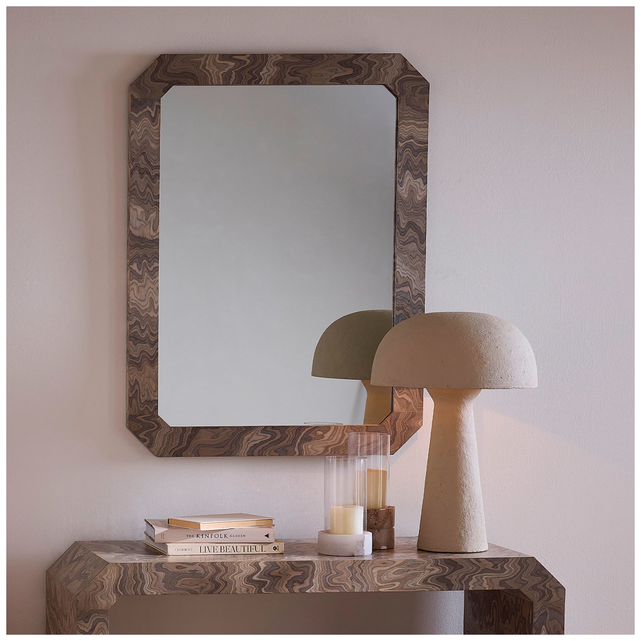 Image 4 Jamie Young Ravine Wood Wall Mirror 40" in Gray more views
