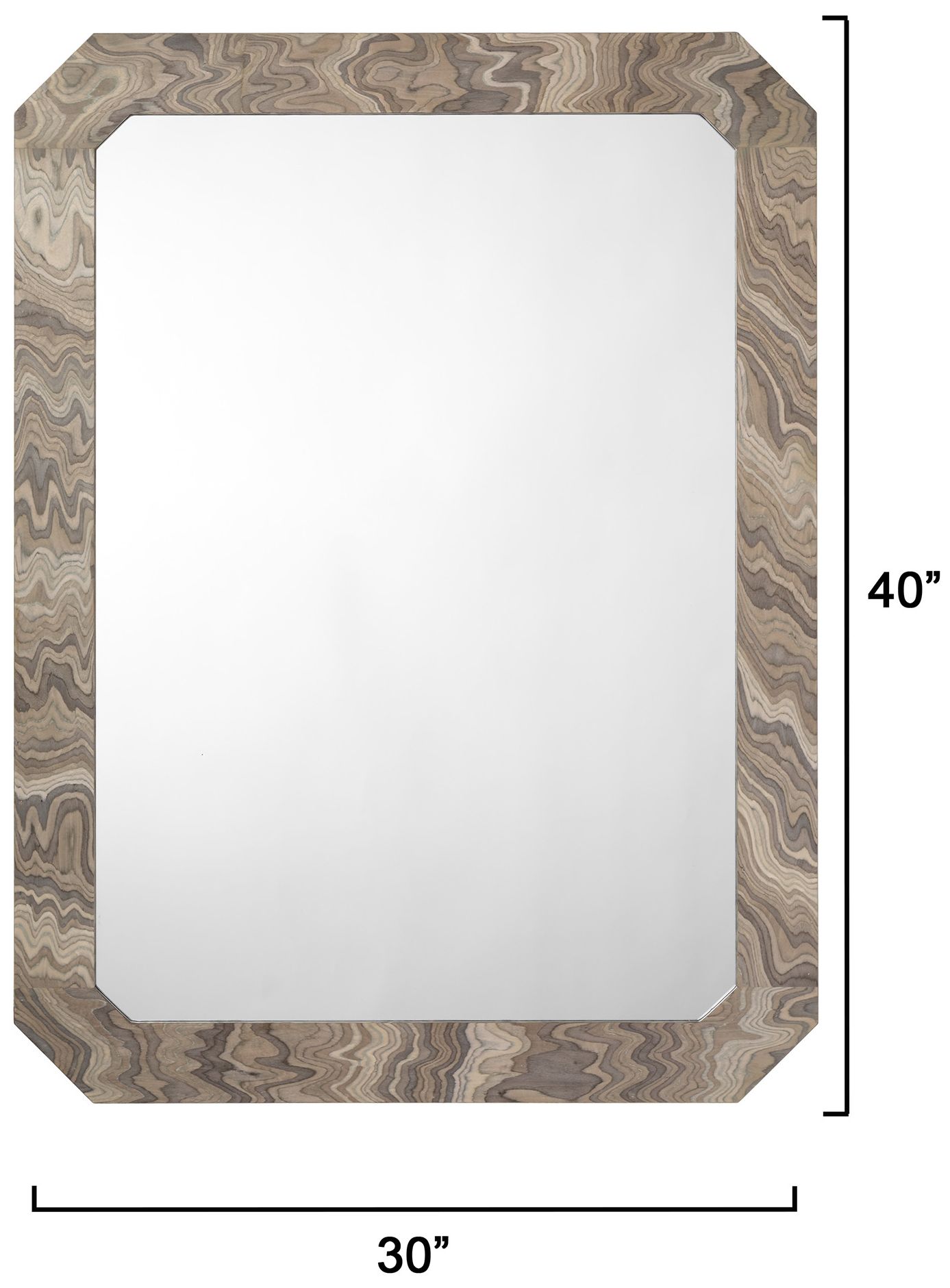 Image 7 Jamie Young Ravine Wood Wall Mirror 40" in Gray more views