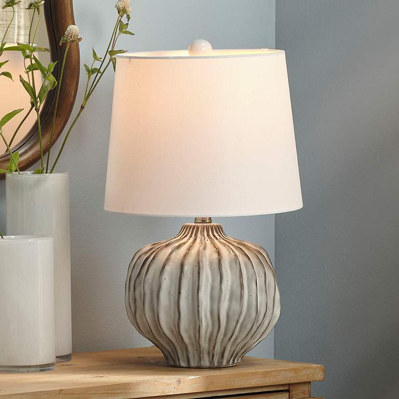 Image 1 Jamie Young Reef Ceramic Table Lamp with Linen Shade