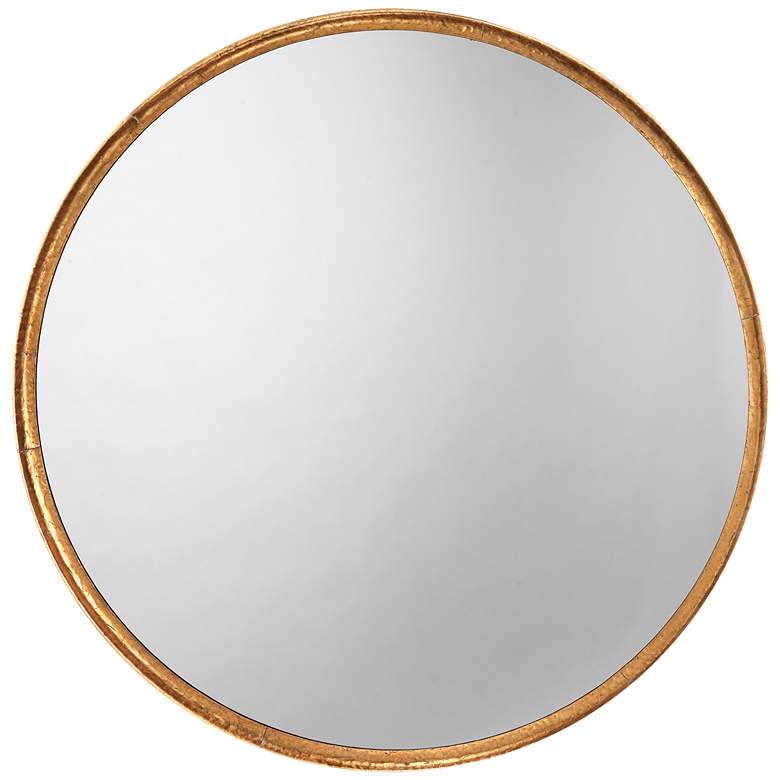 Image 1 Jamie Young Refined Gold Leaf 36" Round Wall Mirror