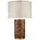 Jamie Young Refinery Carved Wood and Matte Brass Table Lamp