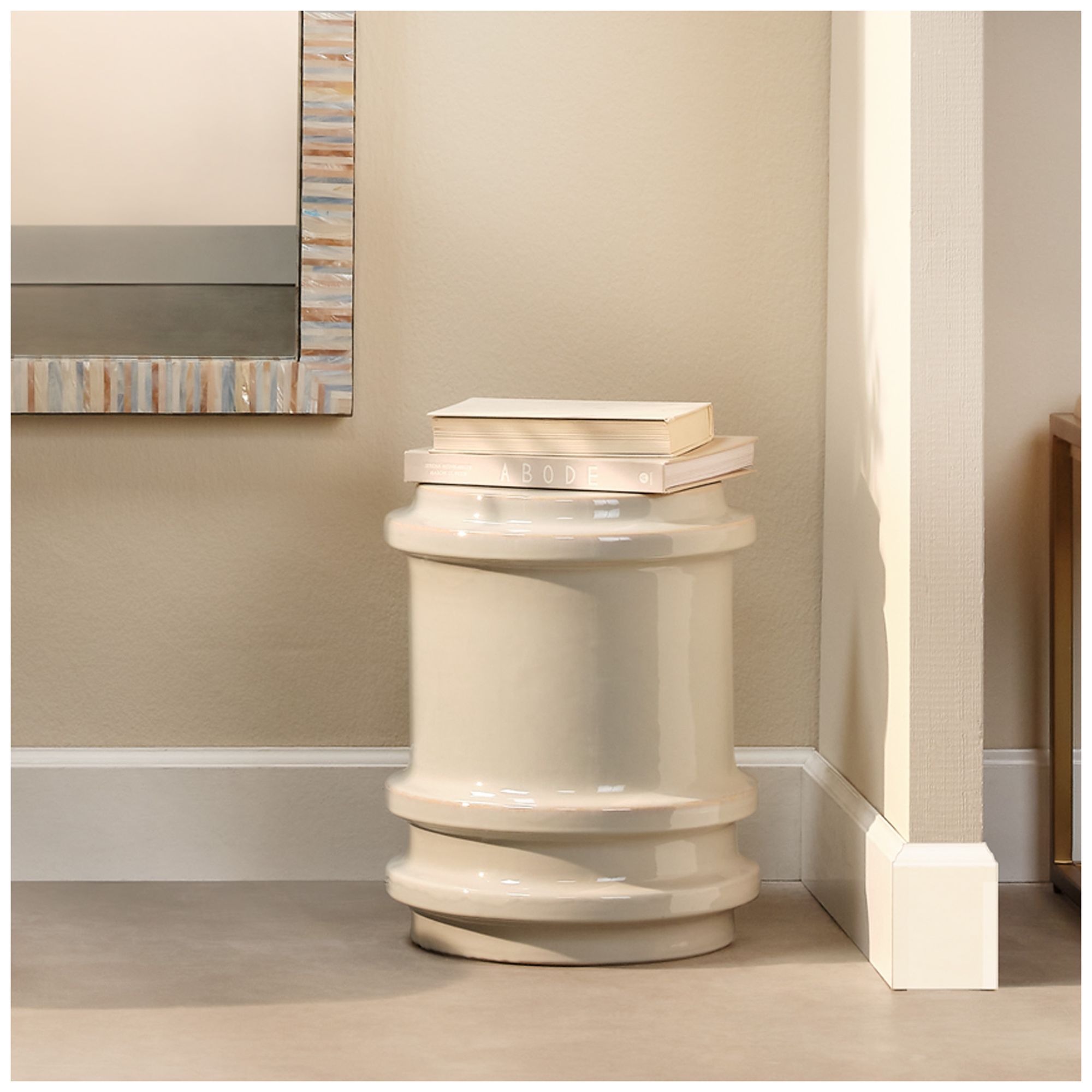 Image 2 Jamie Young Reglet Ceramic Stool 17.5" i more views