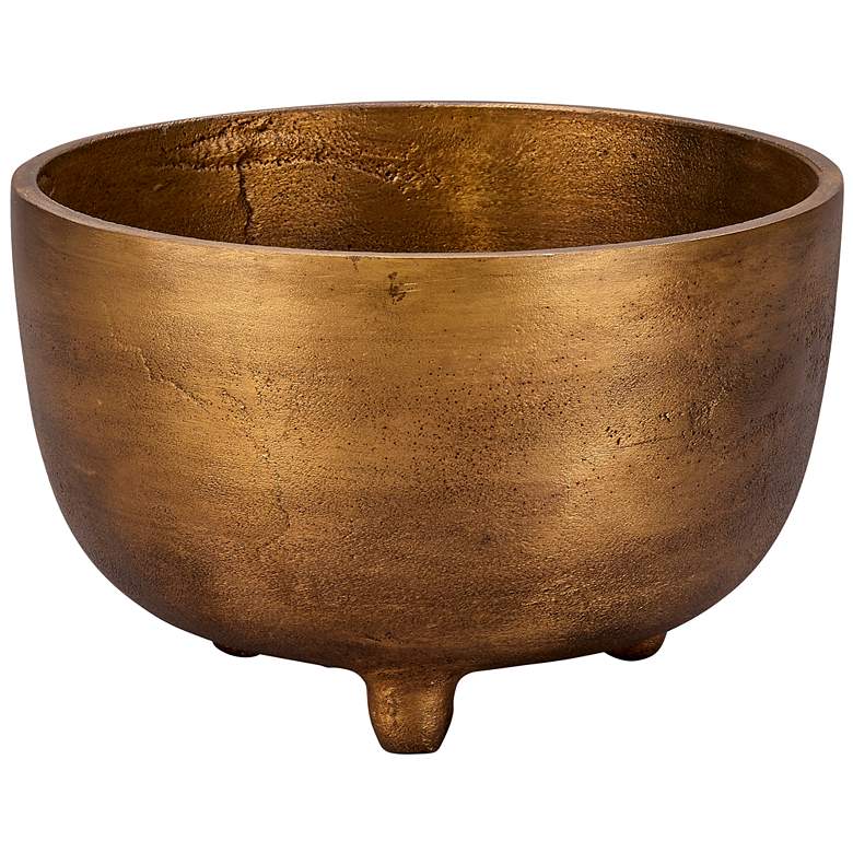 Image 1 Jamie Young Relic Bowl 4" High Brass Finish Small Footed Bowl