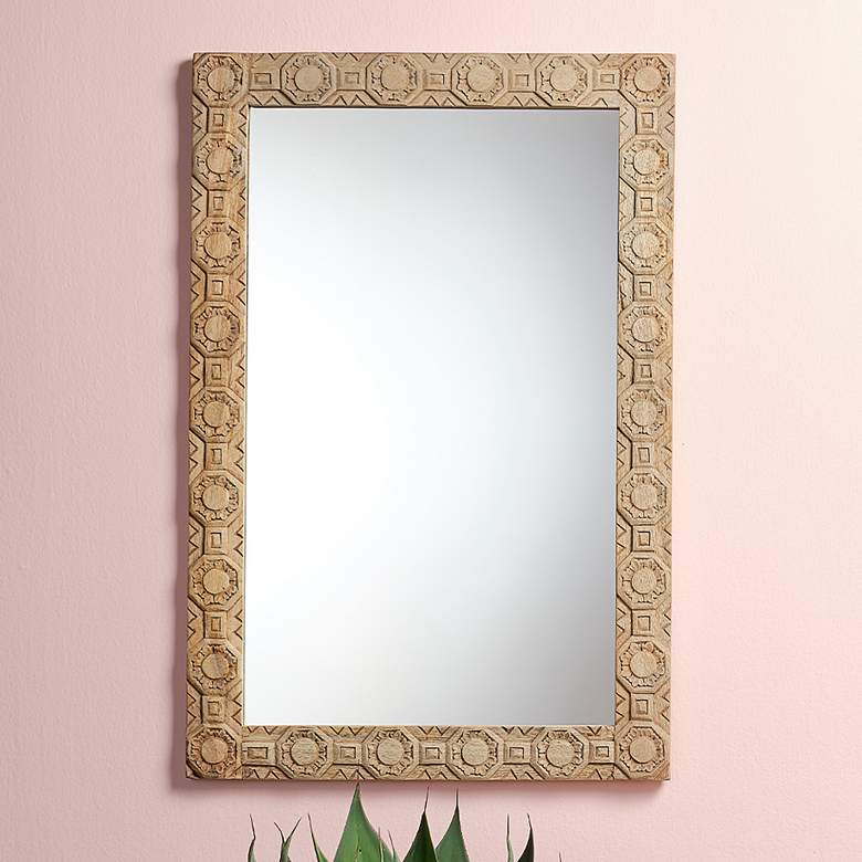 Image 2 Jamie Young Relief Natural 24" x 36" Rectangular Wall Mirror