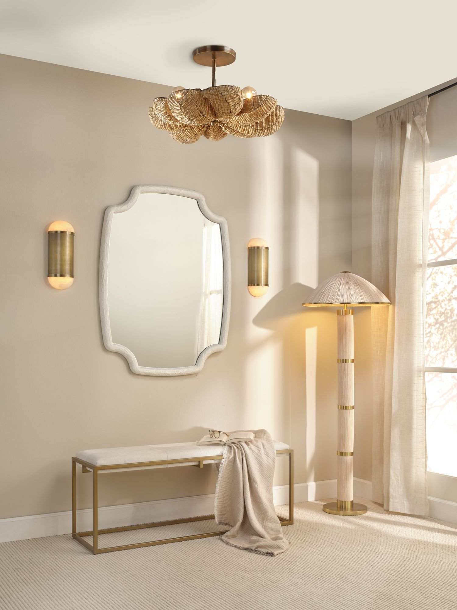 Jamie Young Remedy Alabaster 2-Light Wall Sconce 16"