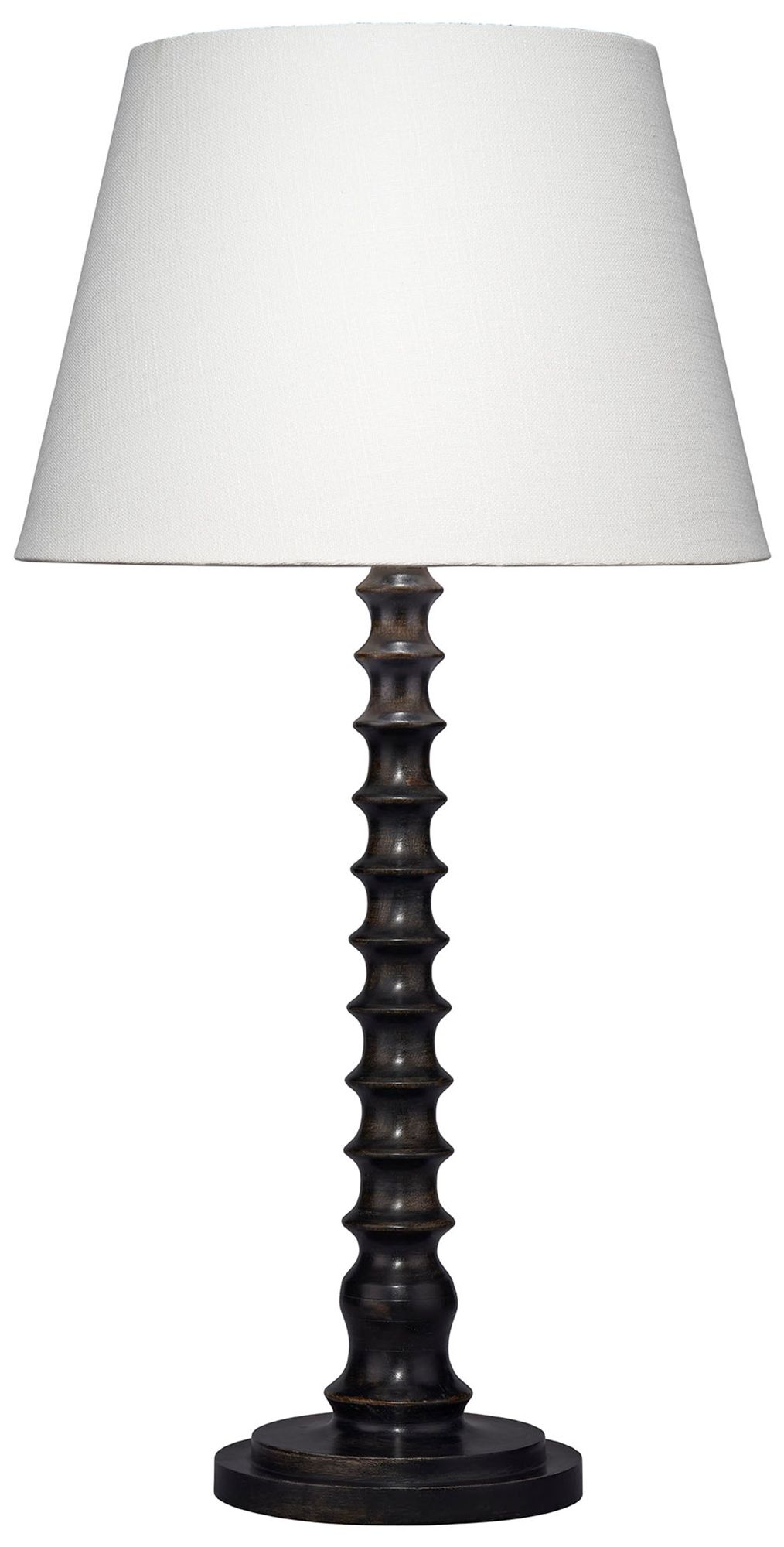 Jamie Young Revolution Wood Table Lamp with Linen Shade, Black