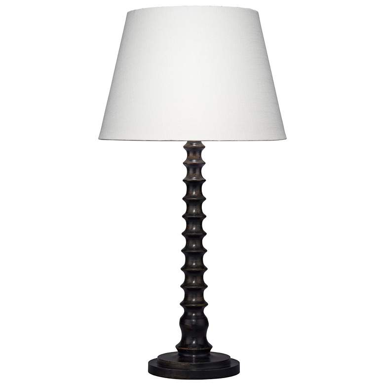 Image 1 Jamie Young Revolution Wood Table Lamp with Linen Shade, Black