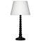 Jamie Young Revolution Wood Table Lamp with Linen Shade, Black