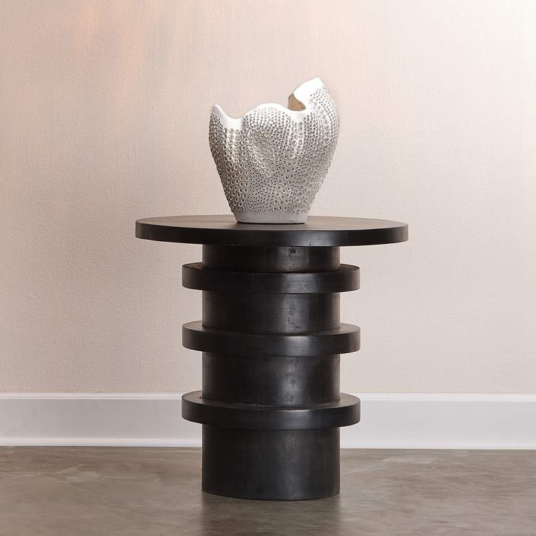 Image 4 Jamie Young Revolve 24" Wide Charcoal Side Table more views