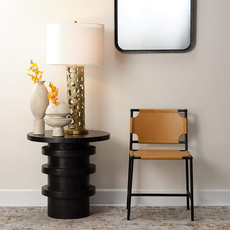 Image 5 Jamie Young Revolve 24" Wide Charcoal Side Table more views