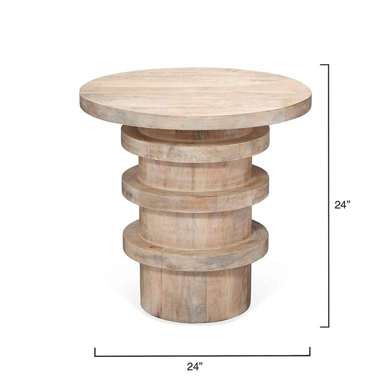 Image 6 Jamie Young Revolve 24" Wide White-Washed Side Table more views