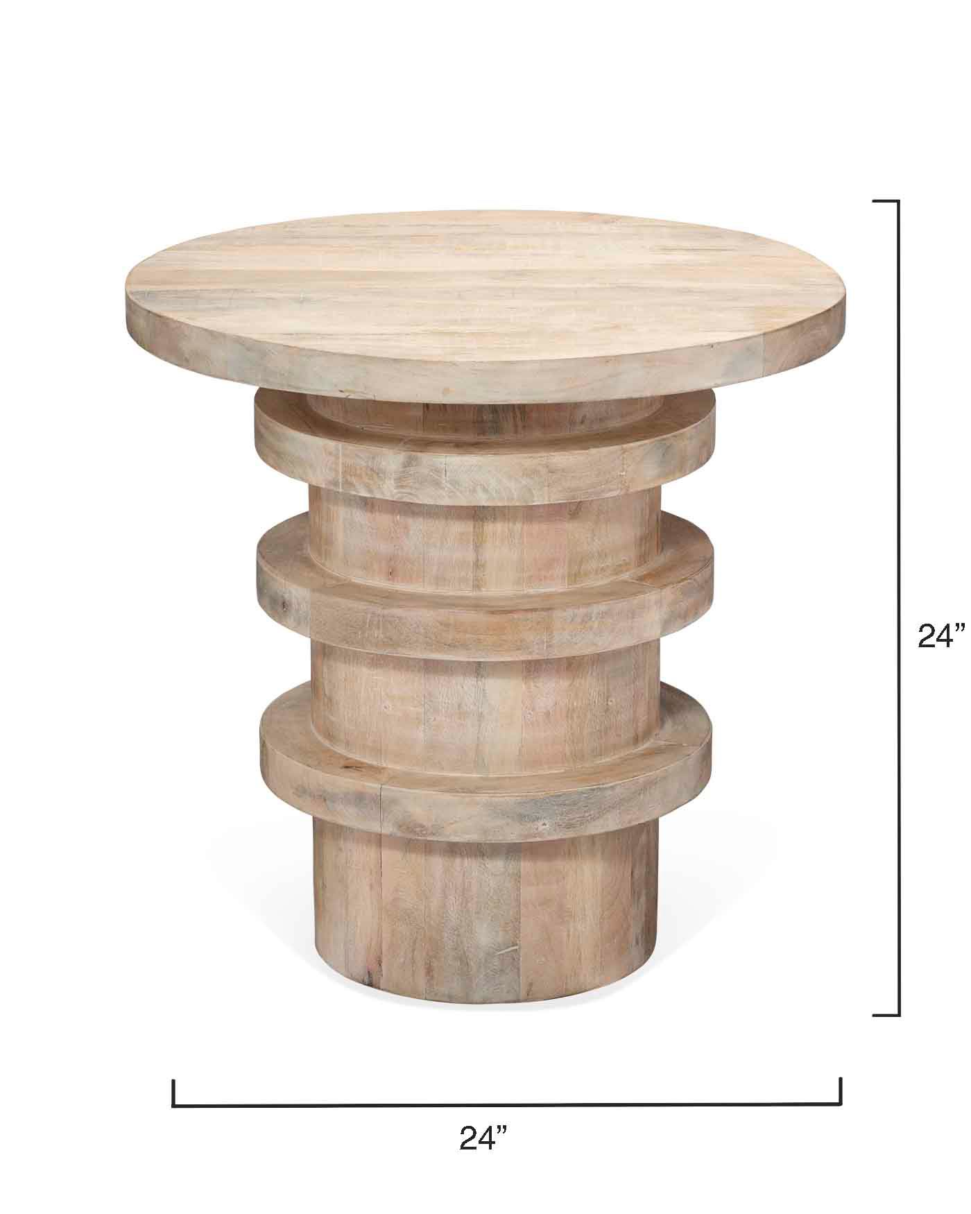 Jamie Young Revolve 24" Wide White-Washed Side Table in scene
