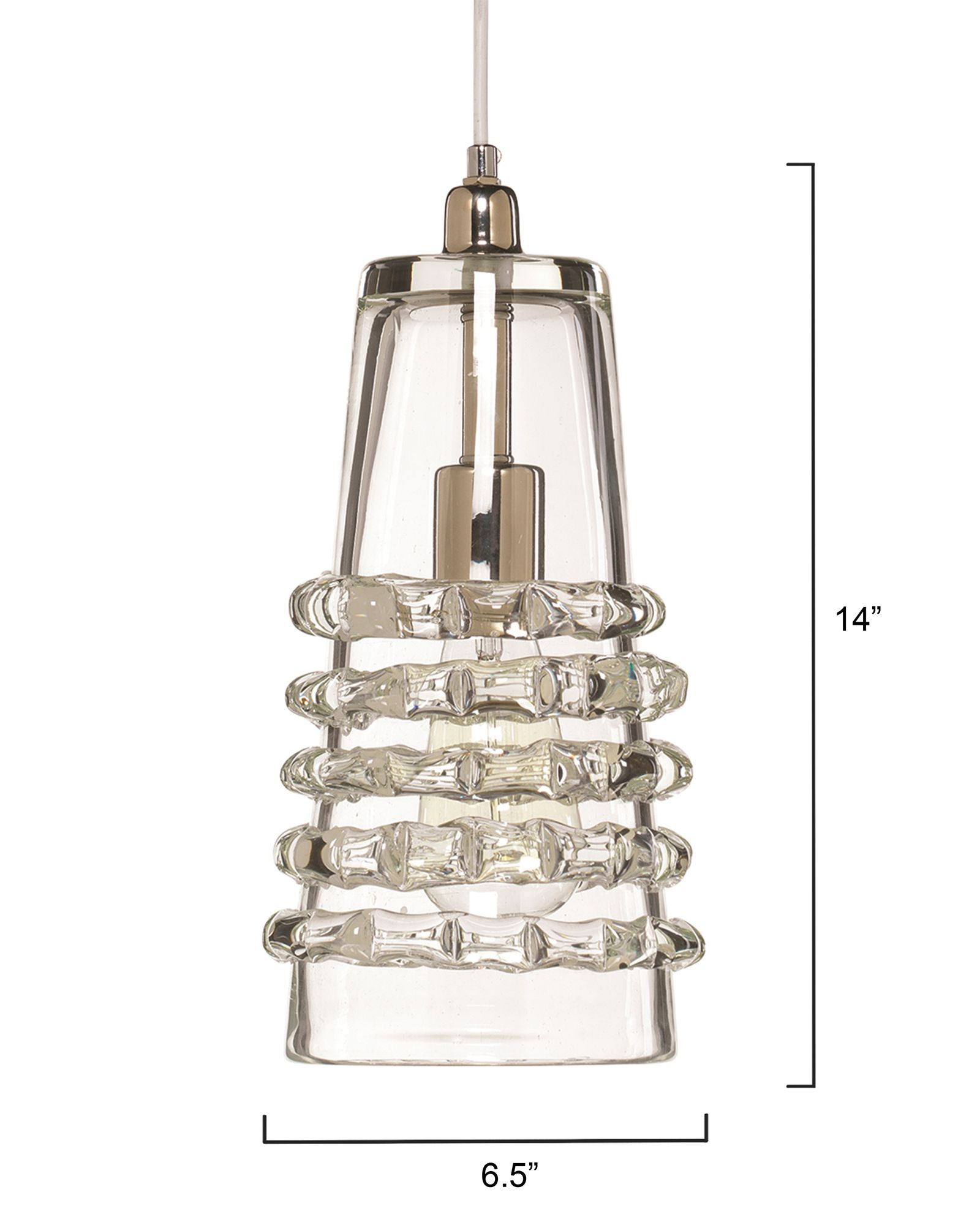 Image 2 Jamie Young Ribbon 6" Wide Clear Glass Long Mini Pendant more views