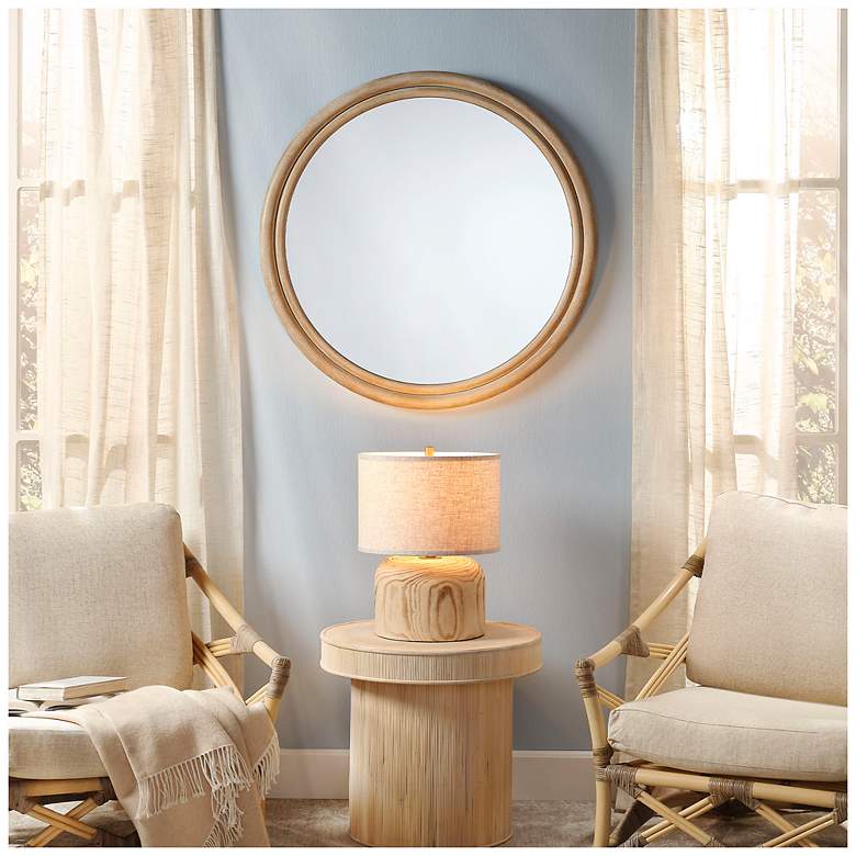 Image 2 Jamie Young Riley Wood Round Wall Mirror more views