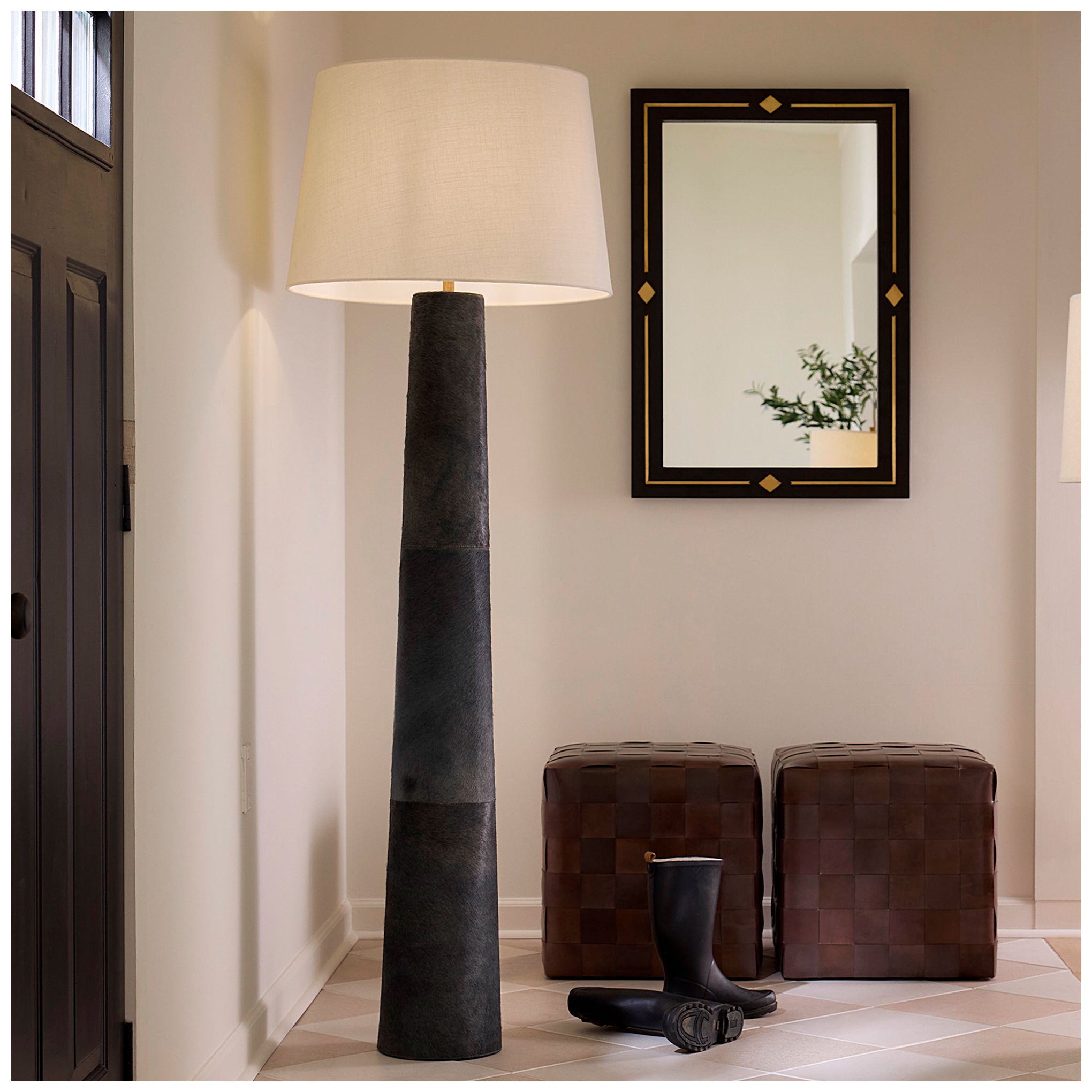 Image 2 Jamie Young Robertson Hide Floor Lamp 73.25" in Gray more views