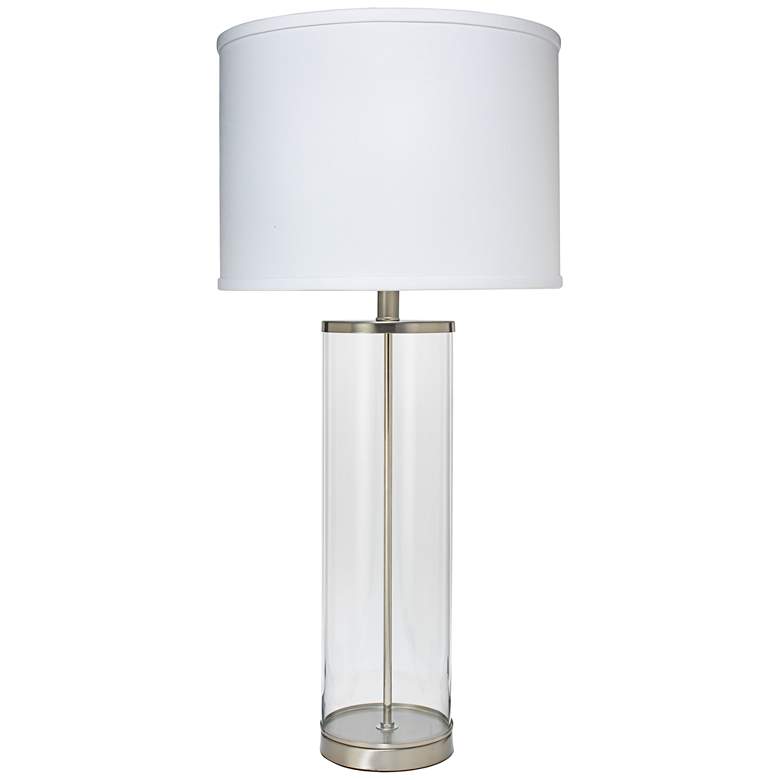 Image 1 Jamie Young Rockefeller 32 1/2 inch Nickel and Clear Glass Table Lamp