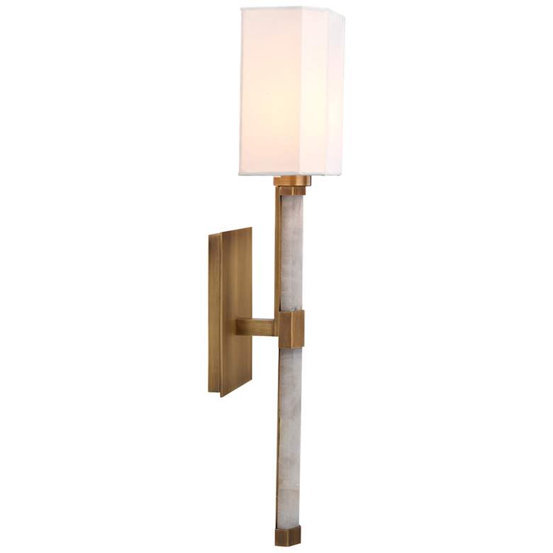 Image 1 Jamie Young Roman Hexagon 23" High White and Antique Brass Wall Sconce