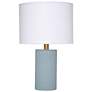 1_Jamie Young Roman Leather Table Lamp with Linen Shade, Blue
