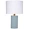 Jamie Young Roman Leather Table Lamp with Linen Shade, Blue