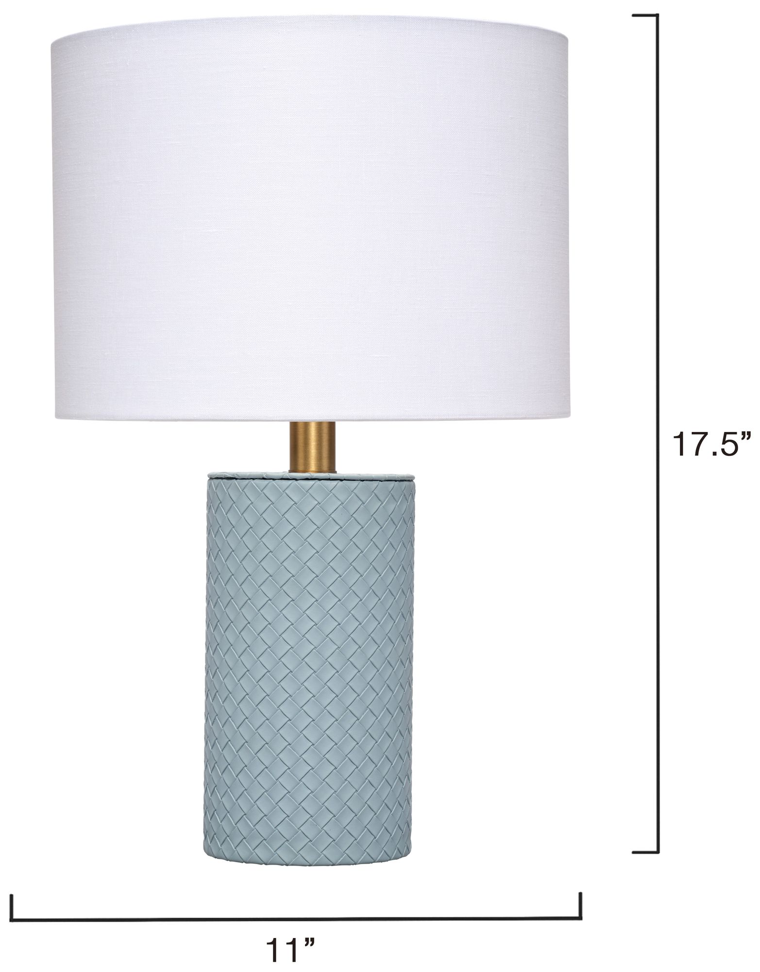 Image 3 Jamie Young Roman Leather Table Lamp with Linen Shade, Blue more views