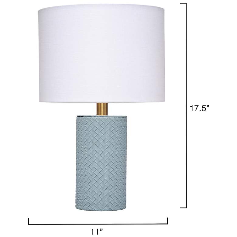 Image 3 Jamie Young Roman Leather Table Lamp with Linen Shade, Blue more views