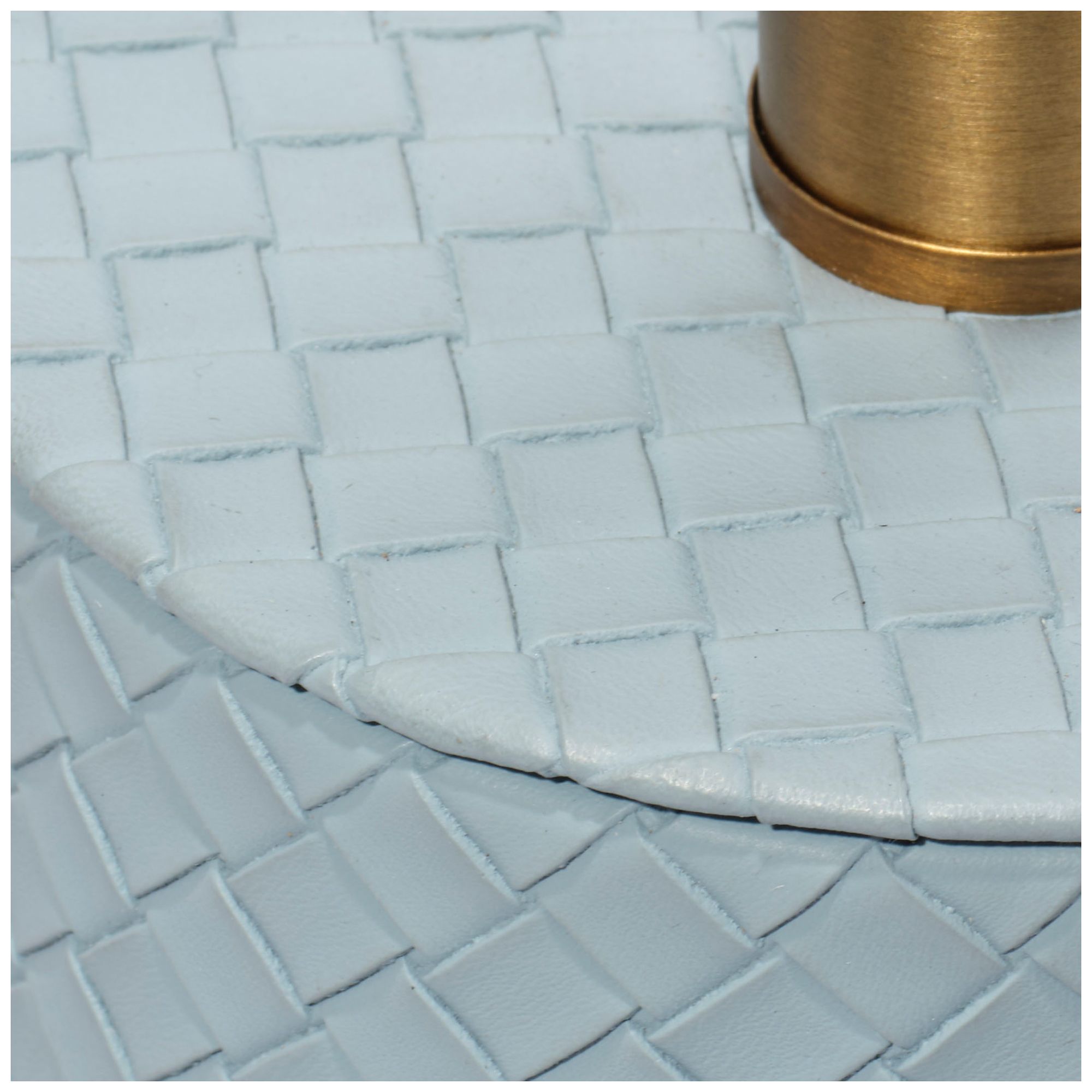 Image 4 Jamie Young Roman Leather Table Lamp with Linen Shade, Blue more views