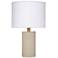 Jamie Young Roman Leather Table Lamp with Linen Shade, Gray