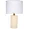 Jamie Young Roman Leather Table Lamp with Linen Shade, White