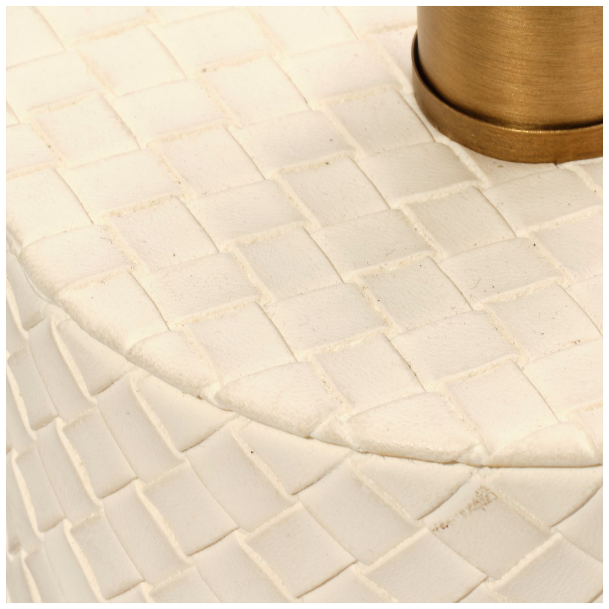 Image 4 Jamie Young Roman Leather Table Lamp with Linen Shade, White more views