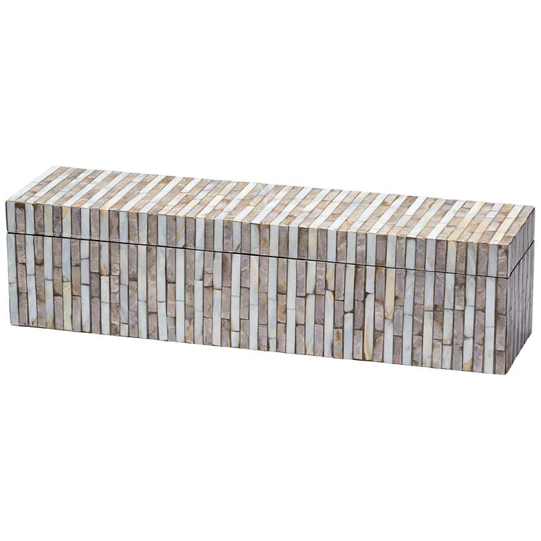 Image 1 Jamie Young Roosevelt Grey Mother of Pearl Textured Decorative Large Box