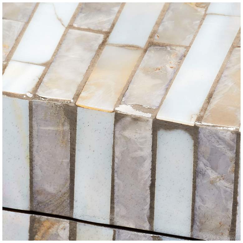 Image 4 Jamie Young Roosevelt Grey Mother of Pearl Textured Decorative Large Box more views