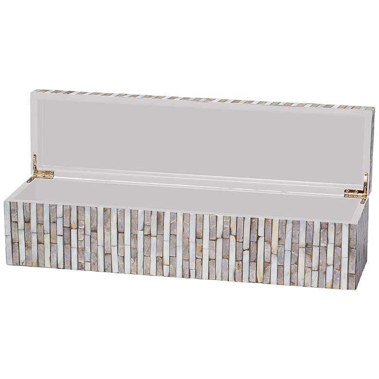 Image 5 Jamie Young Roosevelt Grey Mother of Pearl Textured Decorative Large Box more views