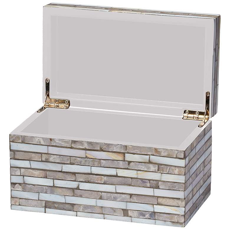 Image 5 Jamie Young Roosevelt Grey Mother of Pearl Textured Decorative Small Box more views