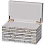 5_Jamie Young Roosevelt Grey Mother of Pearl Textured Decorative Small Box more views
