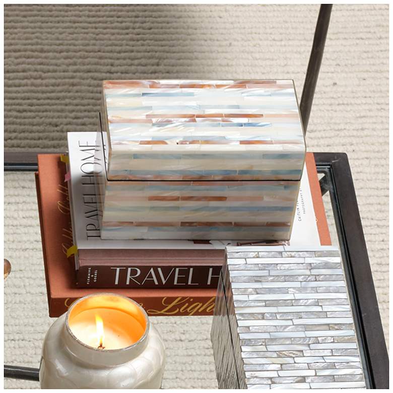 Image 2 Jamie Young Roosevelt Mother of Pearl Decorative Small Box more views