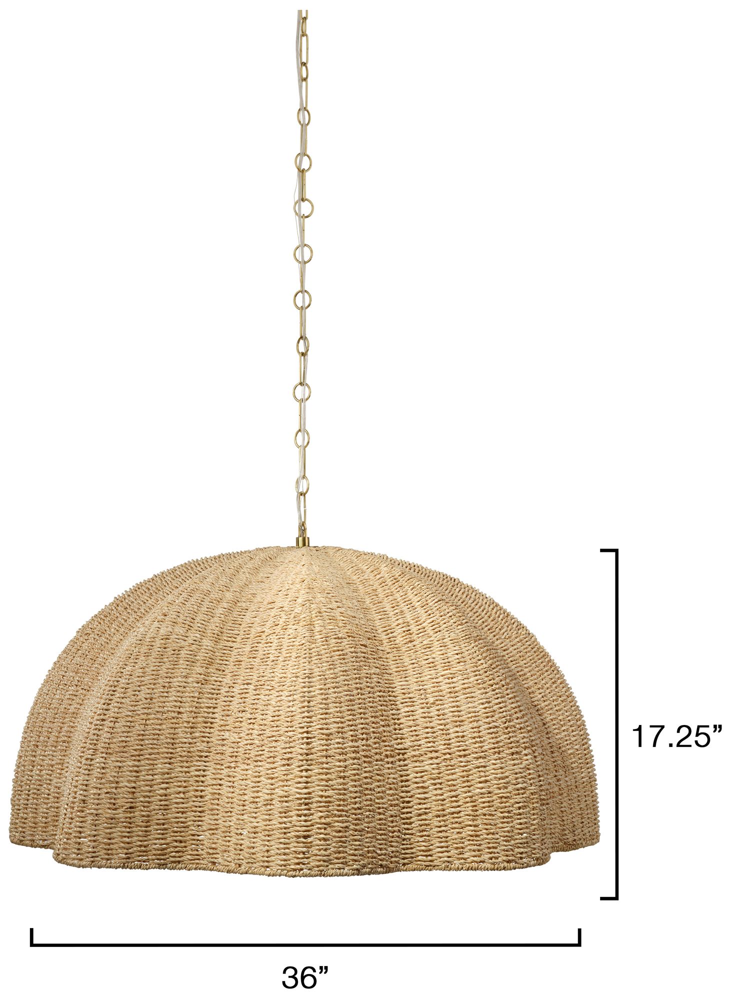 Image 3 Jamie Young Rosemary 1-Light Natural Palm Leaf Pendant 139.5" in Large more views