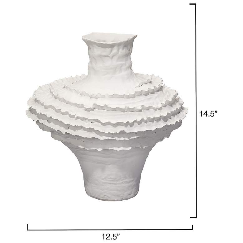 Image 3 Jamie Young Ruffle Ceramic 14.5" High Decorative Vase more views