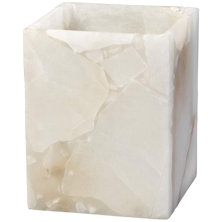 Image 1 Jamie Young Savannah Alabaster Square Decorative Hurricane