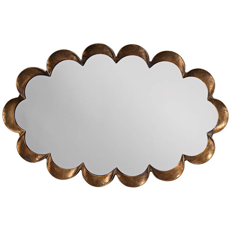Image 1 Jamie Young Scallop Antique Brass 36 inch x 23 inch Wall Mirror