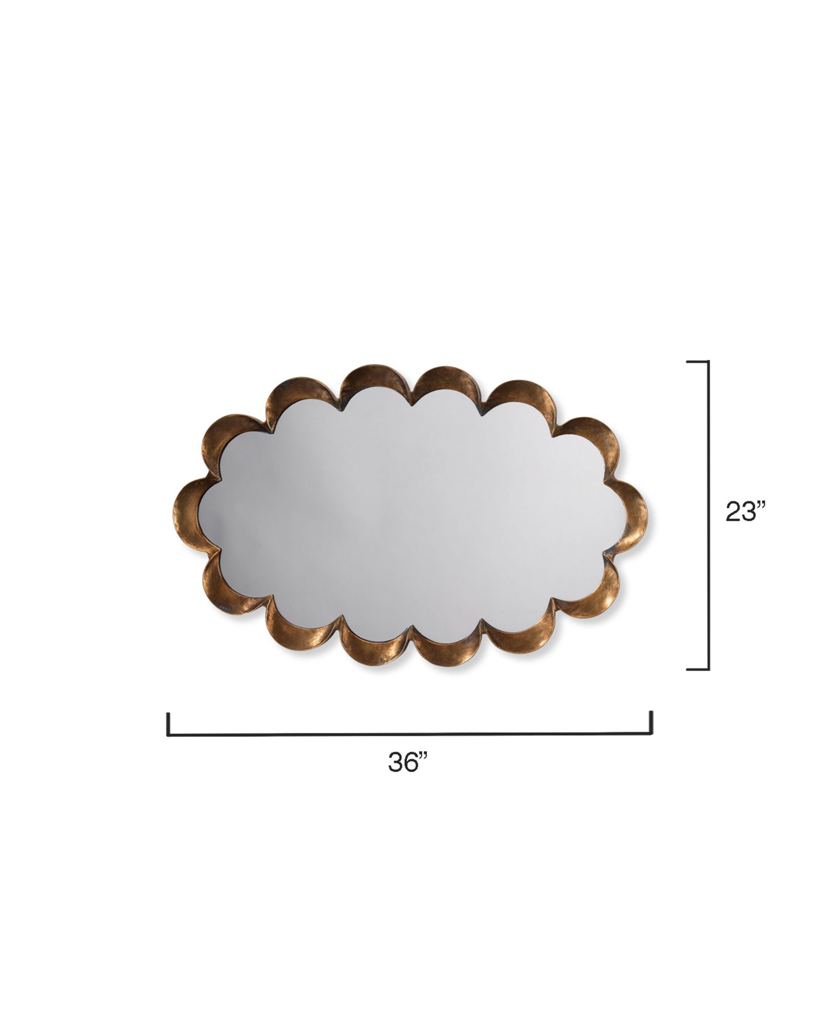 Image 4 Jamie Young Scallop Antique Brass 36" x 23" Wall Mirror more views