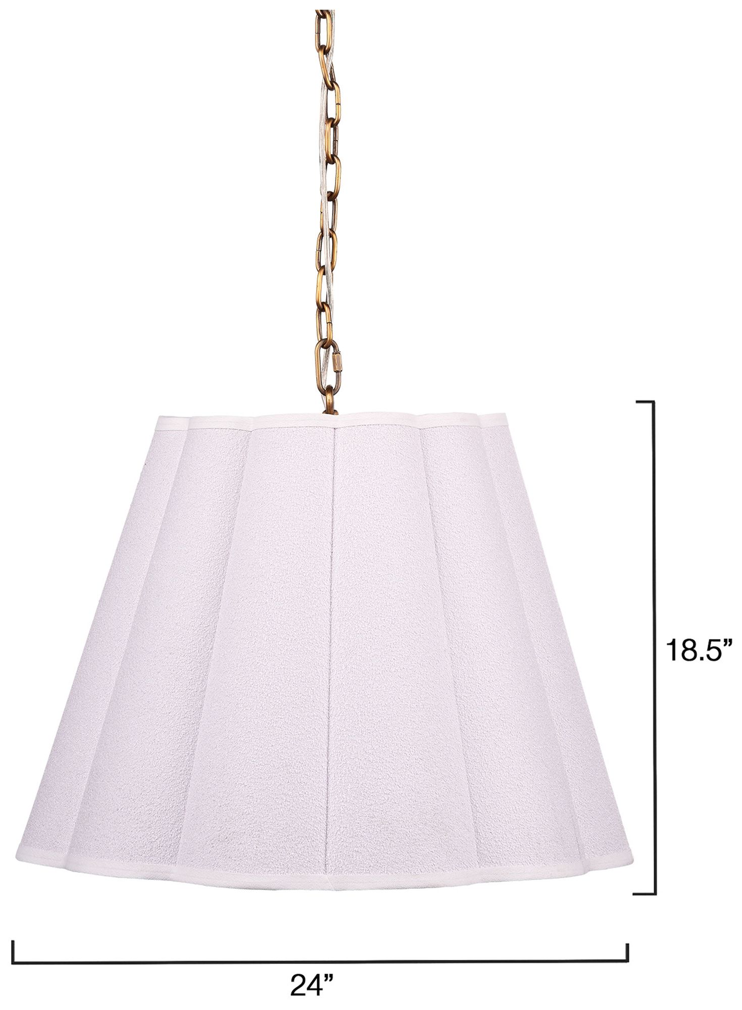 Image 3 Jamie Young Scalloped 1-Light Boucle Linen Pendant more views