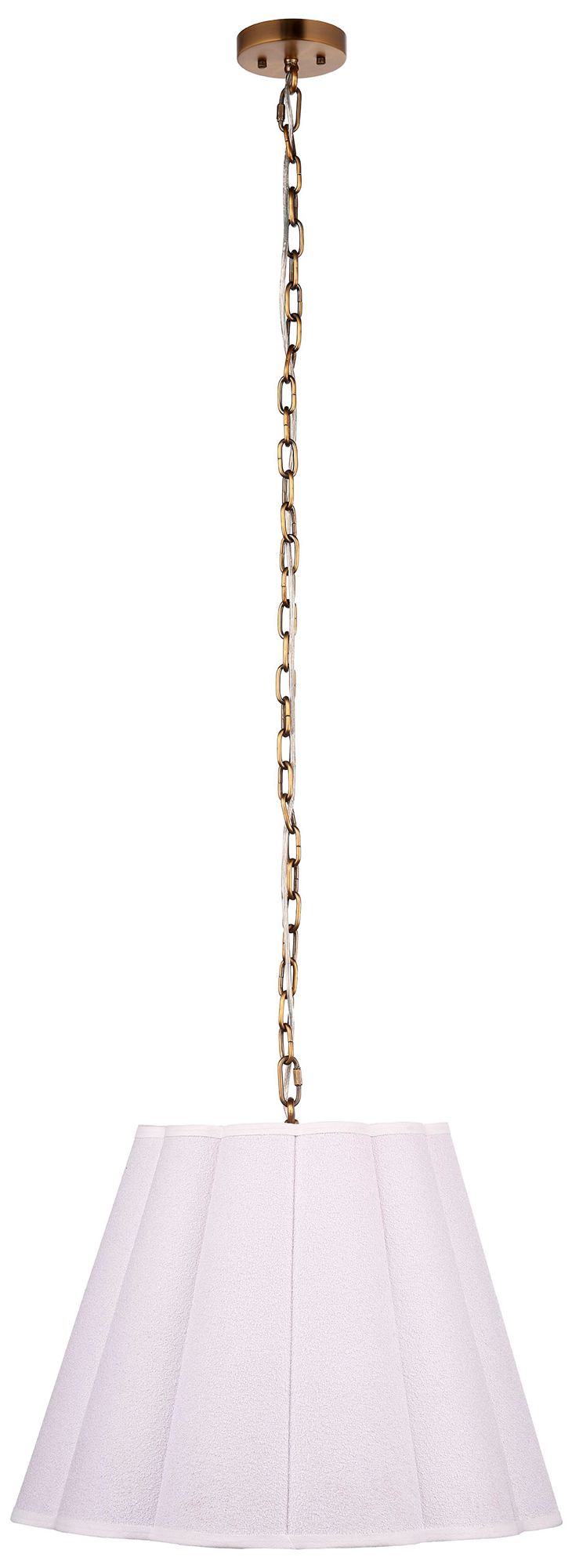 Image 6 Jamie Young Scalloped 1-Light Boucle Linen Pendant more views