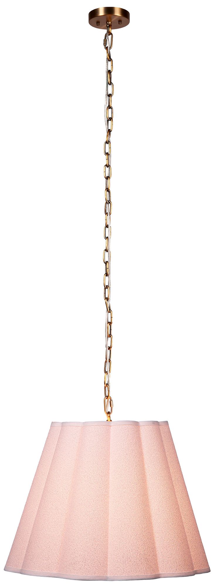 Image 7 Jamie Young Scalloped 1-Light Boucle Linen Pendant more views