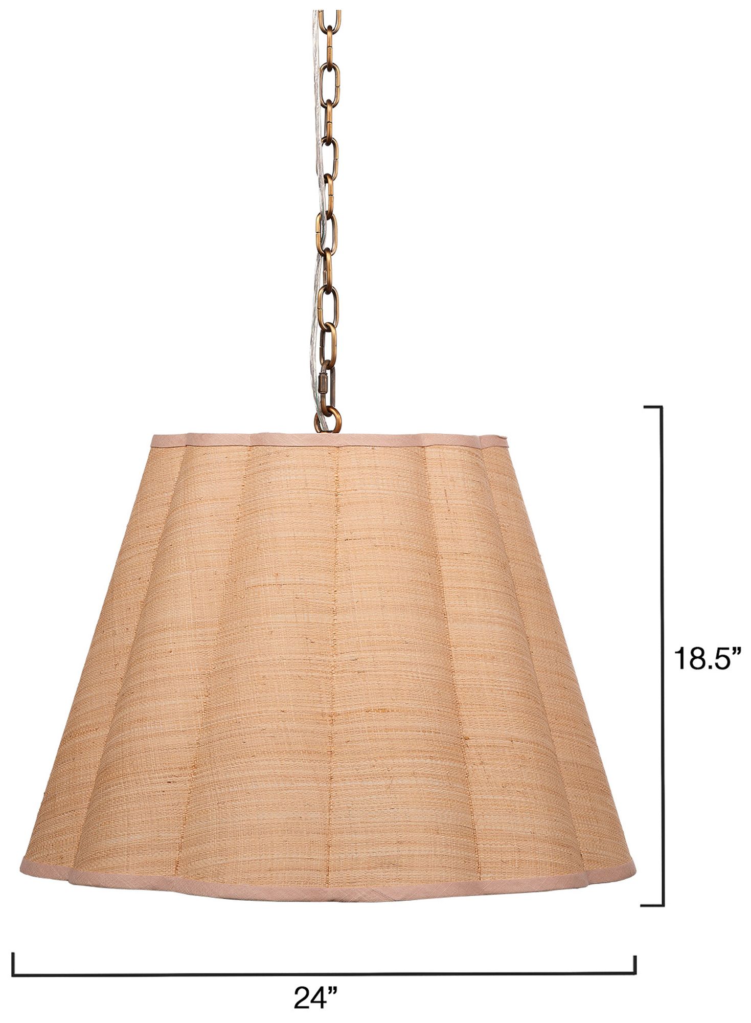 Image 3 Jamie Young Scalloped 1-Light Raffia Pendant more views