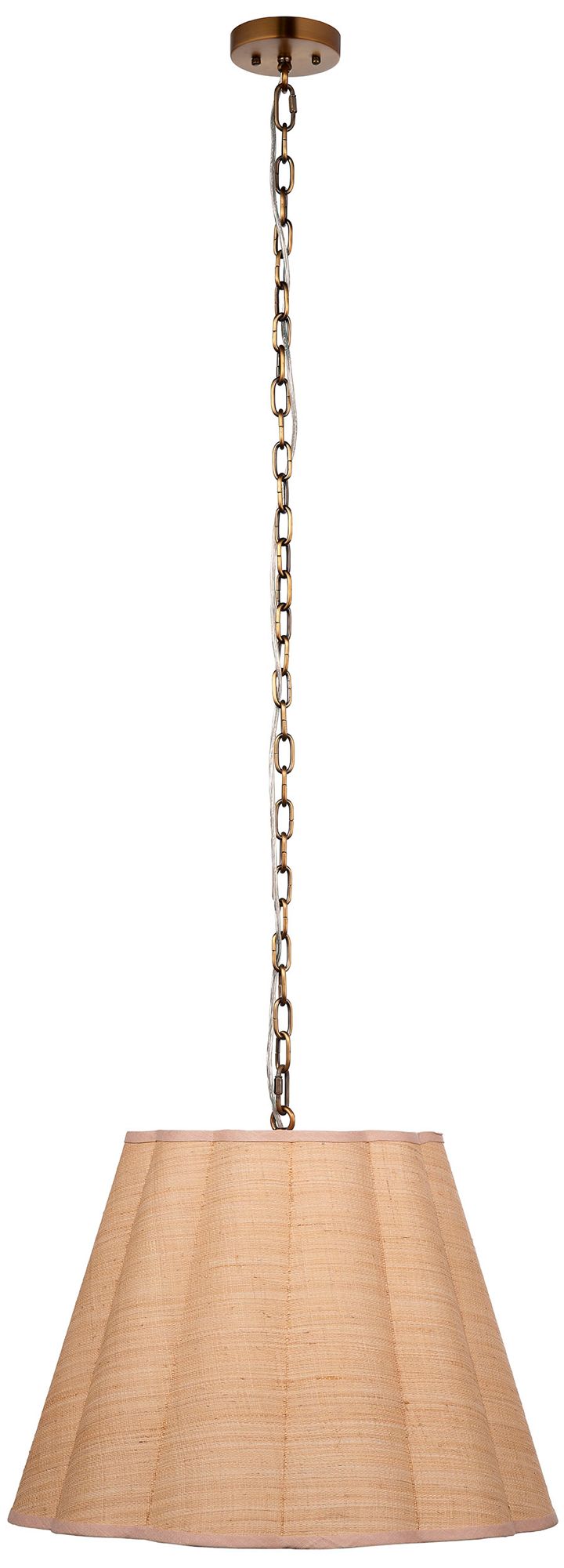 Image 6 Jamie Young Scalloped 1-Light Raffia Pendant more views